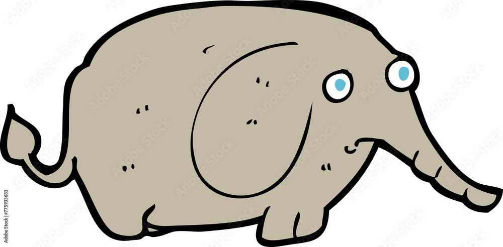 Fototapeta premium cartoon sad little elephant