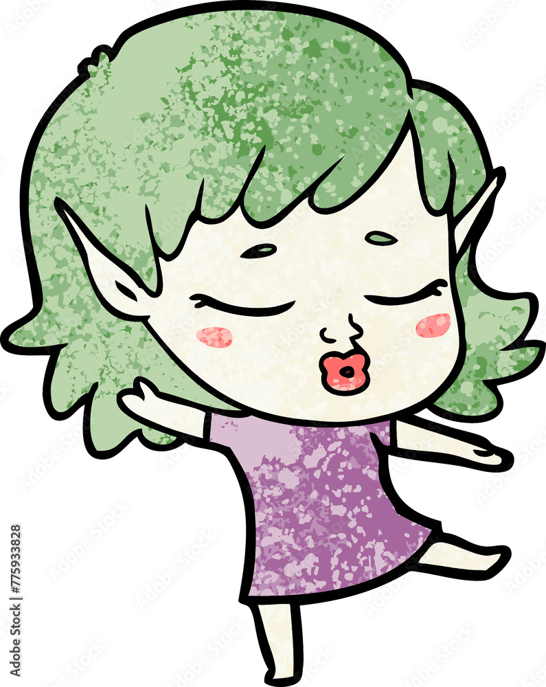 pretty cartoon elf girl pretty cartoon elf girl