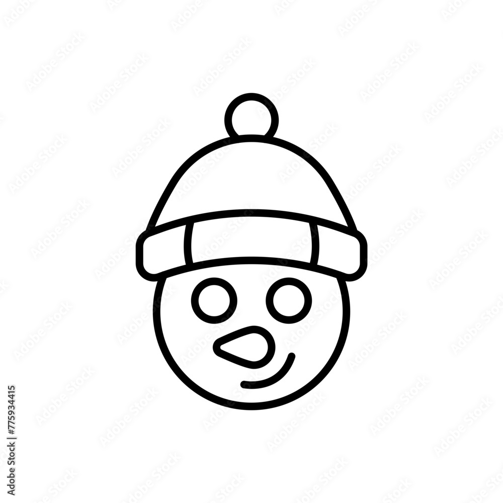 Snowman outline icons, minimalist vector illustration ,simple transparent graphic element .Isolated on white background Snowman outline icons, minimalist vector illustration ,simple transparent graphic element .Isolated on white background