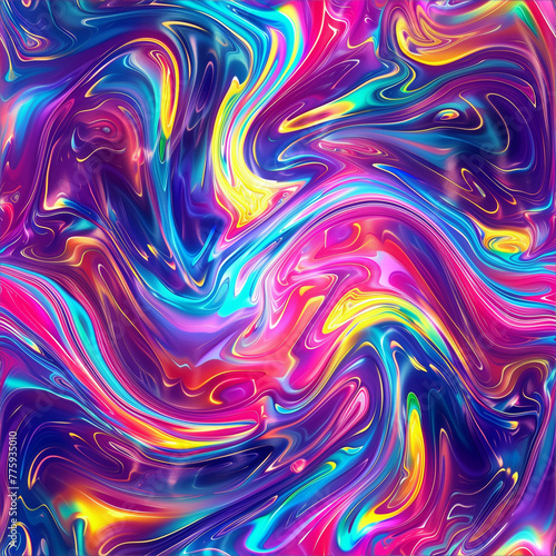 A colorful swirl of paint with a rainbow of colors