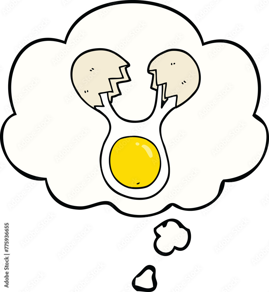 cartoon cracked egg with thought bubble cartoon cracked egg with thought bubble