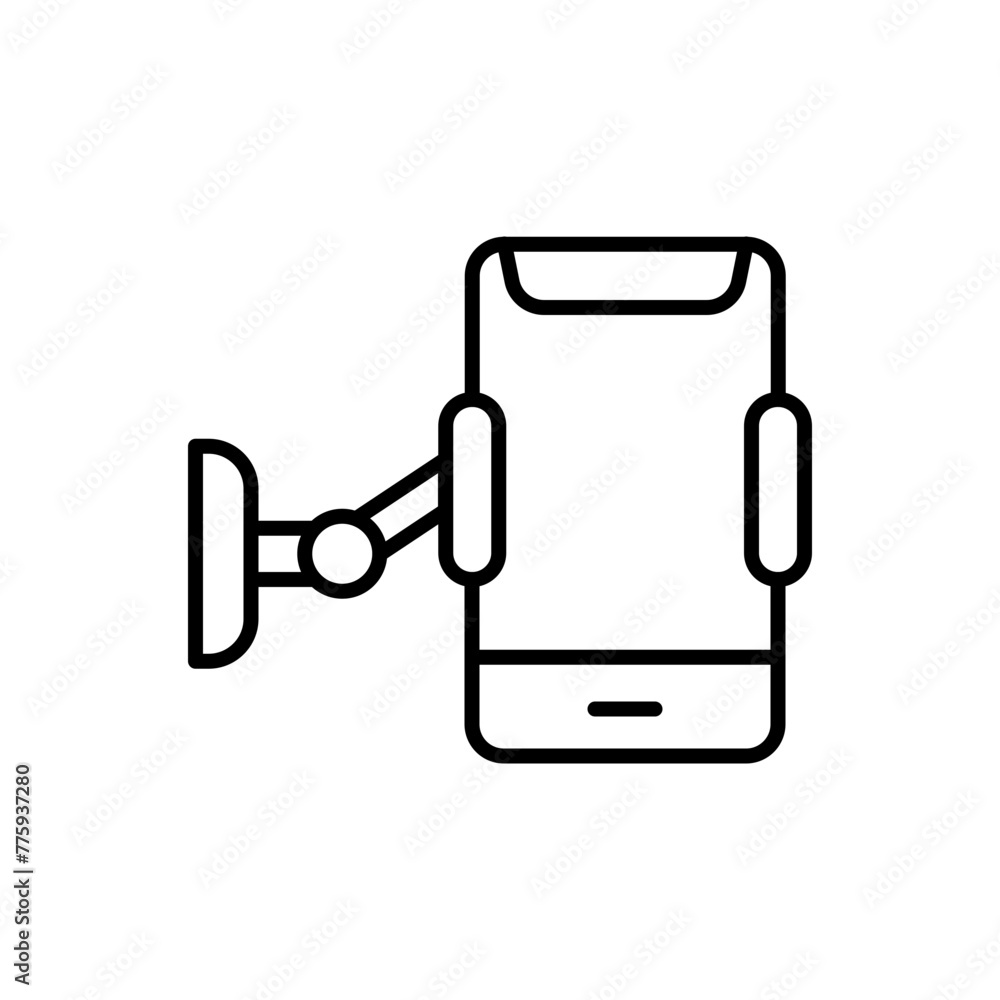 Phone holder outline icons, minimalist vector illustration ,simple transparent graphic element .Isolated on white background Phone holder outline icons, minimalist vector illustration ,simple transparent graphic element .Isolated on white background
