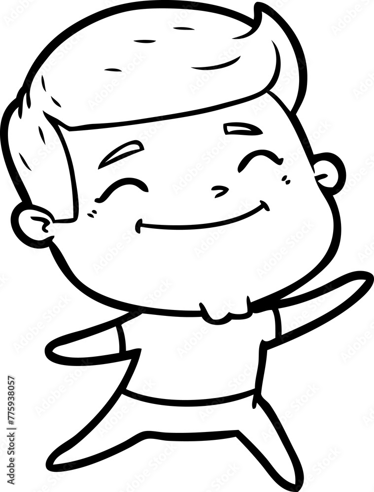 happy cartoon man