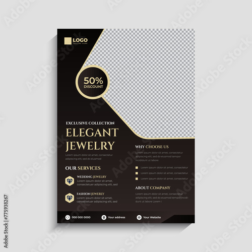 Gold Jewelry Shop Flyer Template