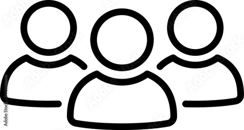 Linear icon of people group as concept of teamwork or business participant