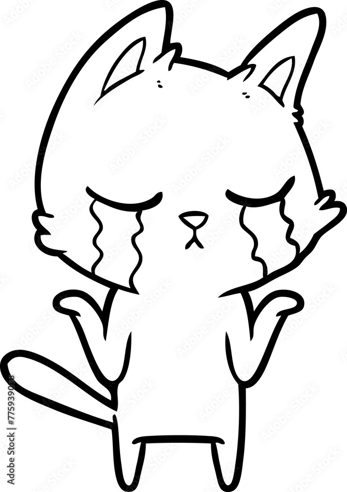 crying cartoon cat shrugging crying cartoon cat shrugging