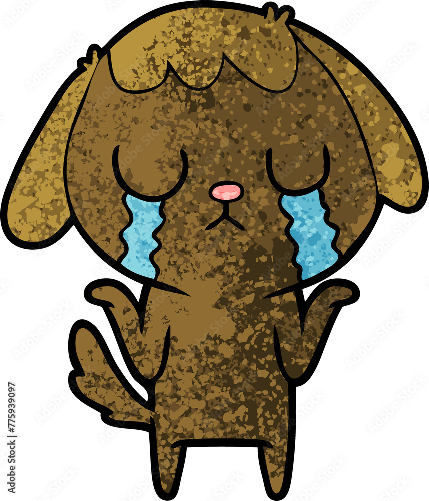 Obraz premium cute cartoon dog crying