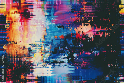 Unique Design Abstract Digital Pixel Noise Glitch Error