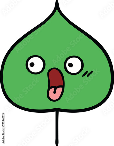 cute cartoon of a expressional leaf photo
