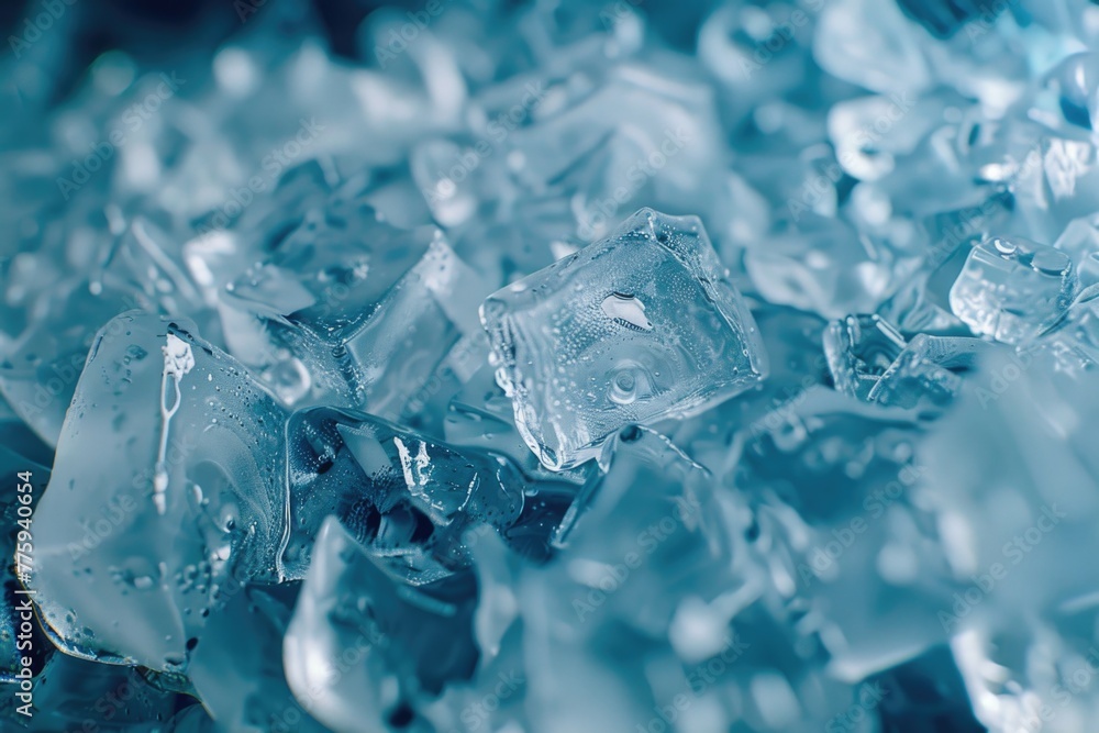 A pile of ice sitting on top of a table. Suitable for winter concepts A pile of ice sitting on top of a table. Suitable for winter concepts