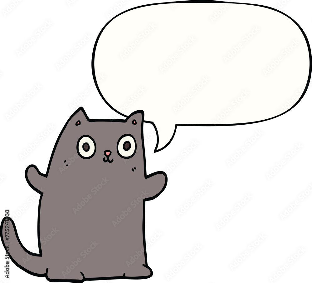 Obraz premium cartoon cat with speech bubble
