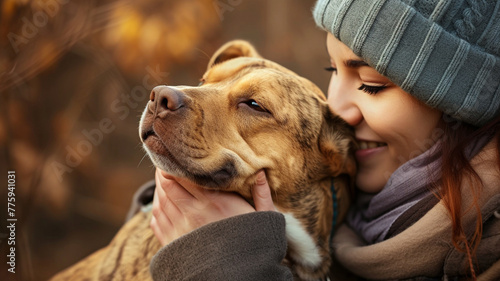 A heartwarming image of a person playing with a rescued shelter pet