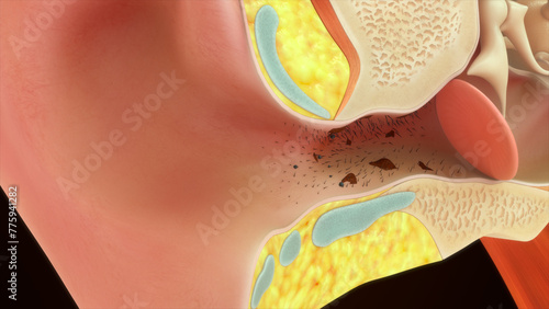 Cerumen prevents the entry of dust 3d illustration photo