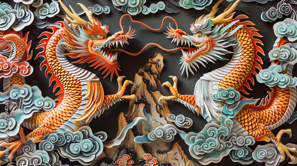 chinese dragon hand painted wall art chinese dragon hand painted wall art