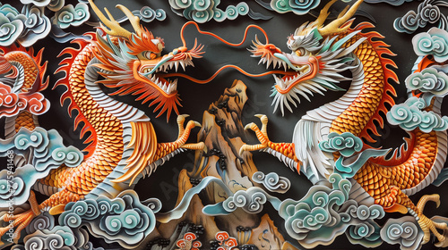 Wallpaper Mural chinese dragon hand painted wall art Torontodigital.ca