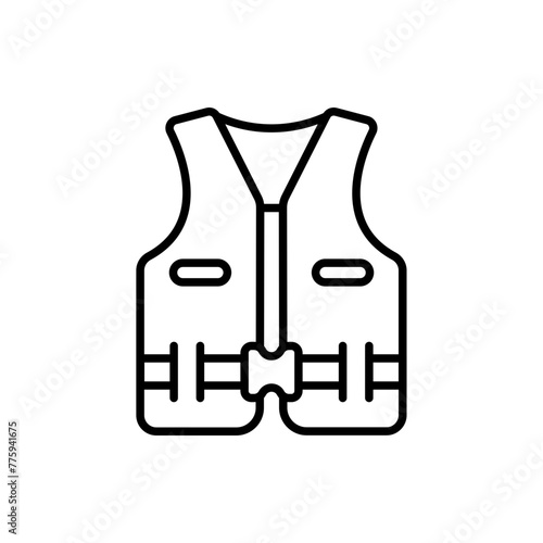 Life jacket outline icons, minimalist vector illustration ,simple transparent graphic element .Isolated on white background