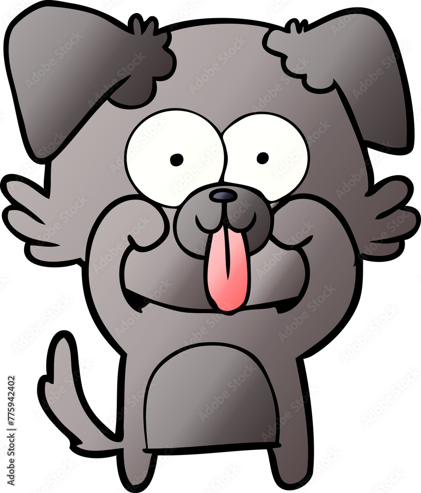 cartoon dog with tongue sticking out