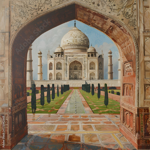 Taj Mehal Detailed High QUALITY Wallpaper generated in AI