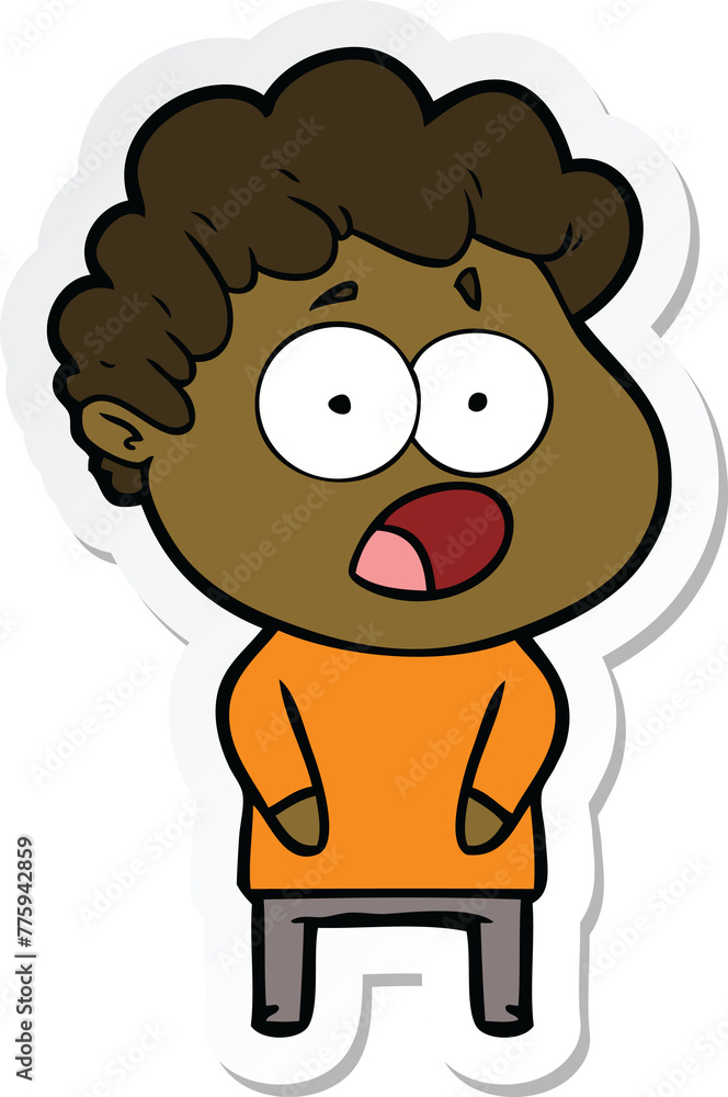 sticker of a cartoon shocked man sticker of a cartoon shocked man