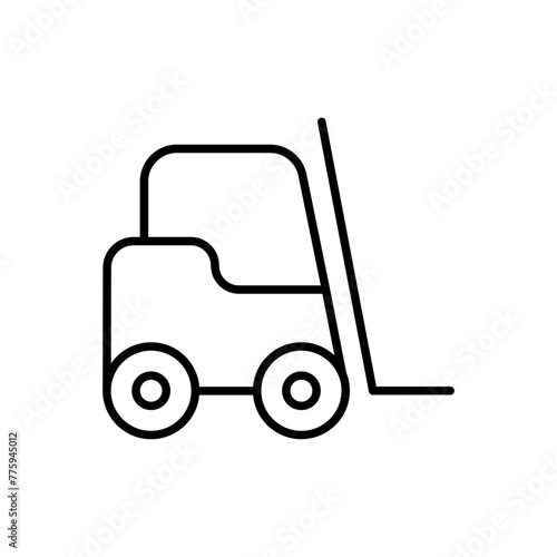 Forklift outline icons, minimalist vector illustration ,simple transparent graphic element .Isolated on white background