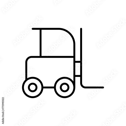 Forklift outline icons, minimalist vector illustration ,simple transparent graphic element .Isolated on white background