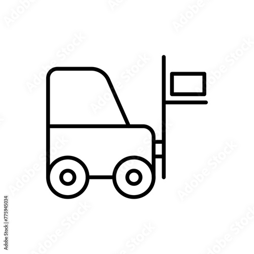 Forklift outline icons, minimalist vector illustration ,simple transparent graphic element .Isolated on white background