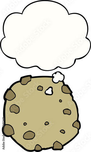 cartoon cookie with thought bubble