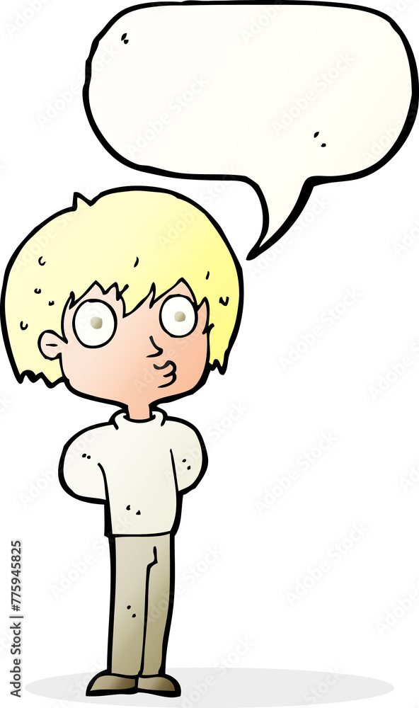 cartoon impressed boy with speech bubble cartoon impressed boy with speech bubble