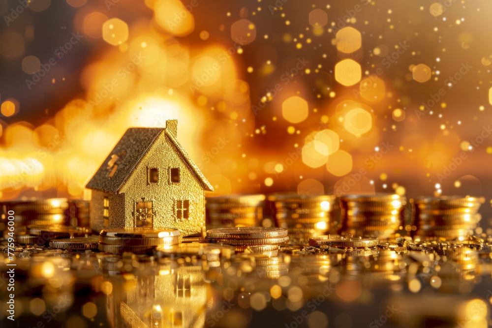 Naklejka premium Asset and business collapse due to financial crisis