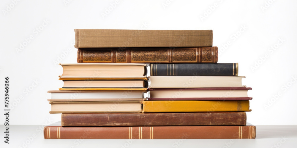 Stack of old books on a white background. Stack of old books on a white background.
