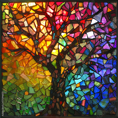 stained glass mosaic window