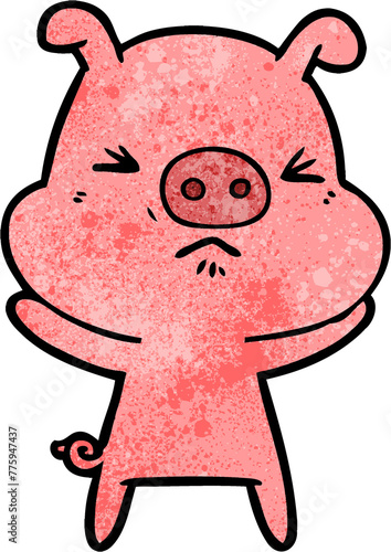 cartoon angry pig