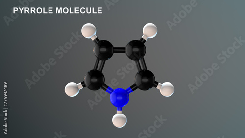 Pyrrole Molecule structure 3d illustration photo