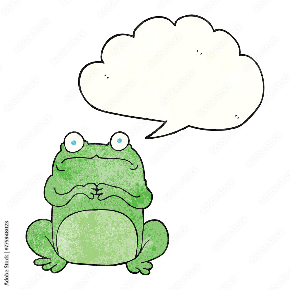 freehand speech bubble textured cartoon nervous frog freehand speech bubble textured cartoon nervous frog
