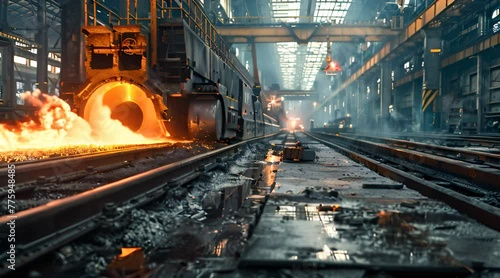 factories operating to produce iron photo