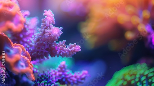Detailed view of coral reefs, ideal for marine biology projects © Fotograf