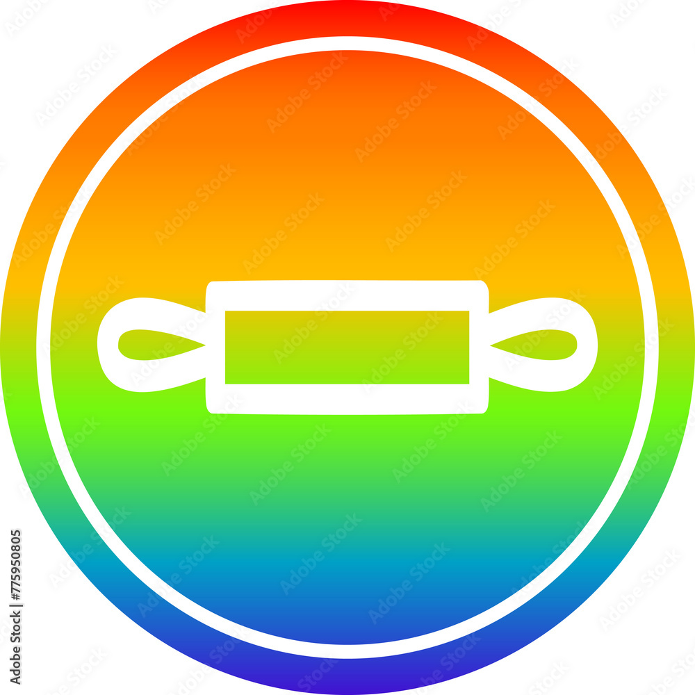 rolling pin circular icon with rainbow gradient finish rolling pin circular icon with rainbow gradient finish