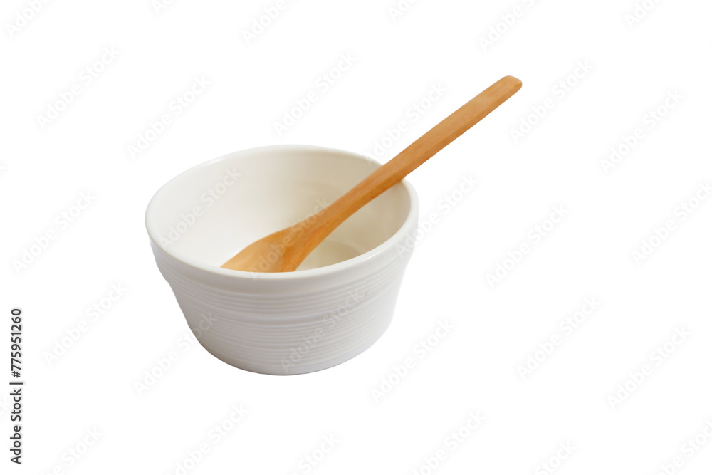Small white spoon and cup on transparent background. Small white spoon and cup on transparent background.