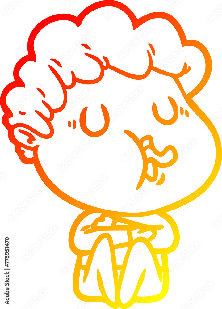 warm gradient line drawing of a cartoon man singing warm gradient line drawing of a cartoon man singing