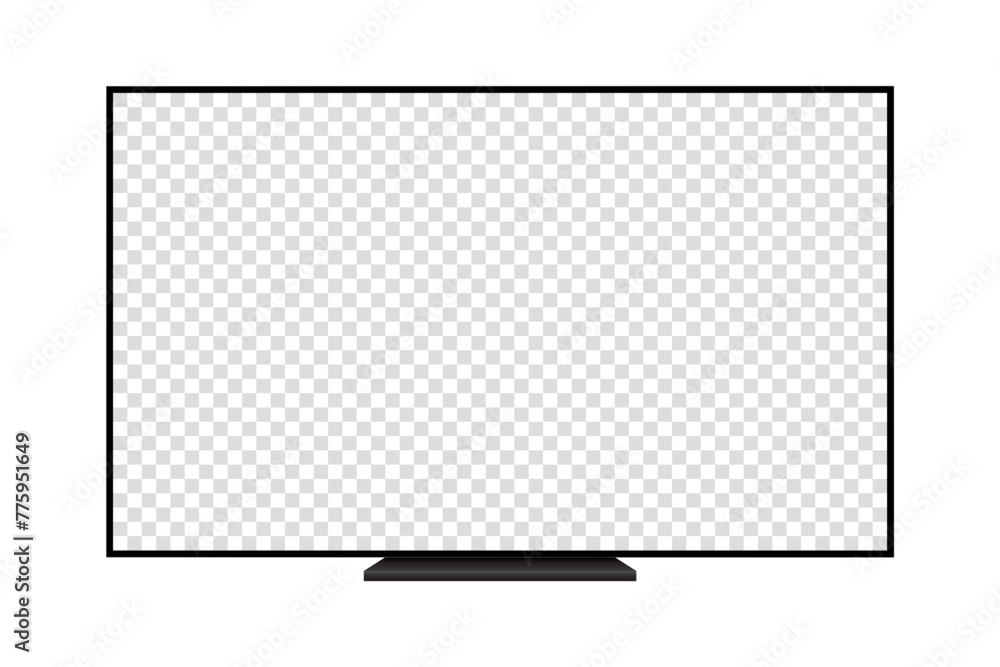 4K TV flat screen realistic illustration, White blank monitor mockup. wide flatscreen monitor 4K TV flat screen realistic illustration, White blank monitor mockup. wide flatscreen monitor