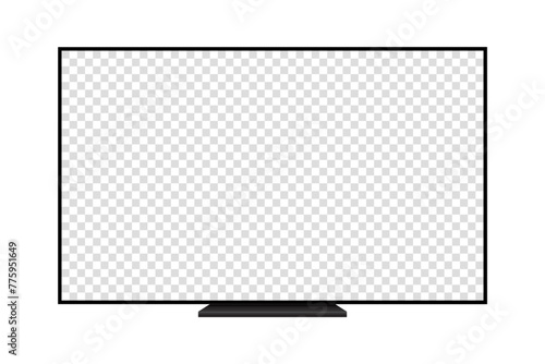 4K TV flat screen realistic illustration, White blank monitor mockup. wide flatscreen monitor photo