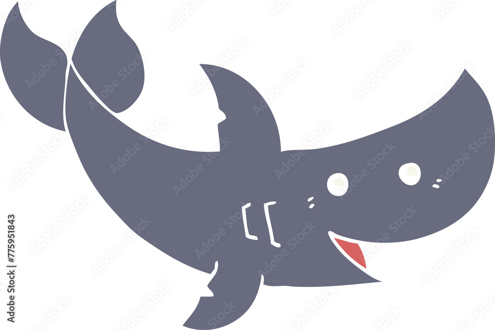 flat color style cartoon shark flat color style cartoon shark