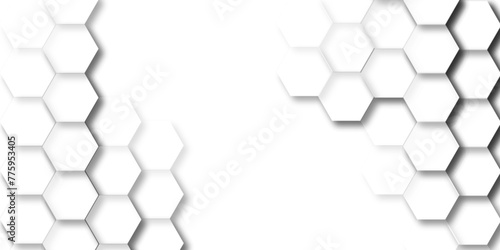Abstract white background with hexagons . white Hexagonal Background Luxury White Pattern  seamless bright white abstract honeycomb background 3D Futuristic abstract geometric  mesh cell texture.