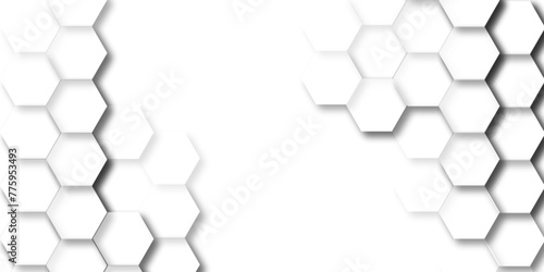 Abstract white background with hexagons . white Hexagonal Background Luxury White Pattern seamless bright white abstract honeycomb background 3D Futuristic abstract geometric mesh cell texture.