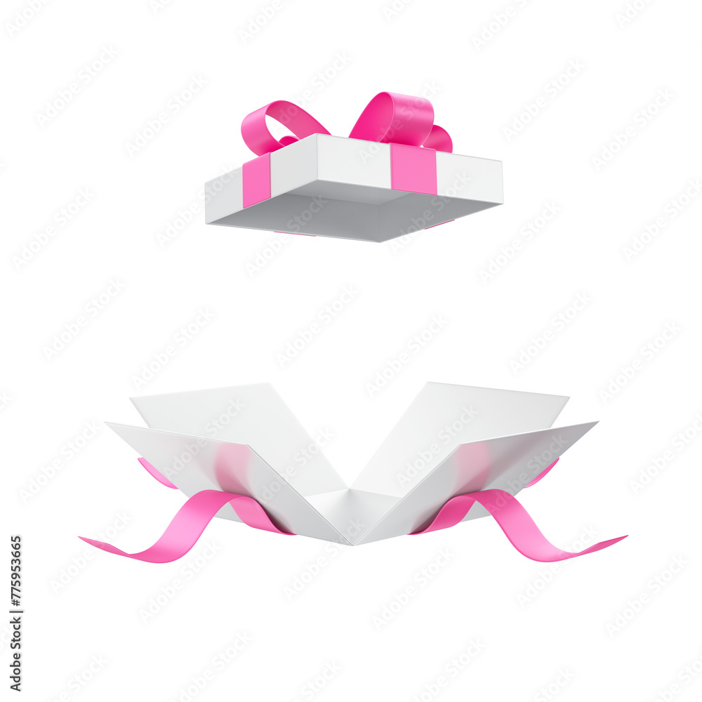 Caixa de presente rosa 3d render isolado Caixa de presente rosa 3d render isolado