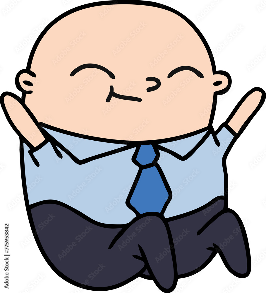 freehand drawn cartoon of kawaii bald man freehand drawn cartoon of kawaii bald man