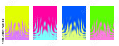 abstract colorful halftone background set