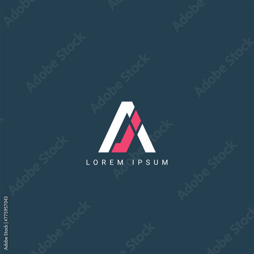 Minimal creative initial based AI logo and IA logo. Letter AI IA creative elegant monogram white color on black background