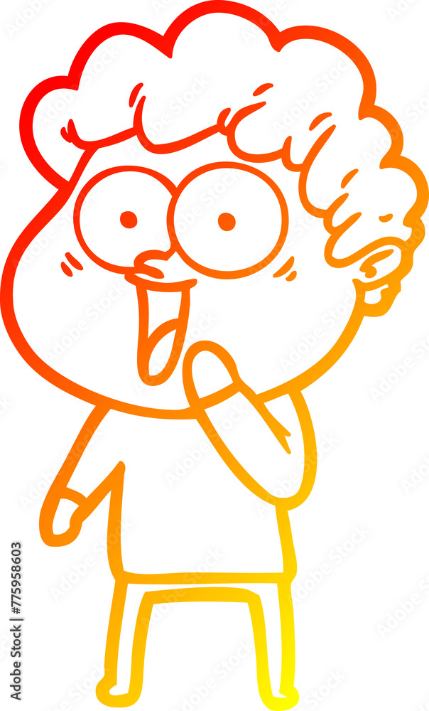 warm gradient line drawing of a cartoon happy man warm gradient line drawing of a cartoon happy man