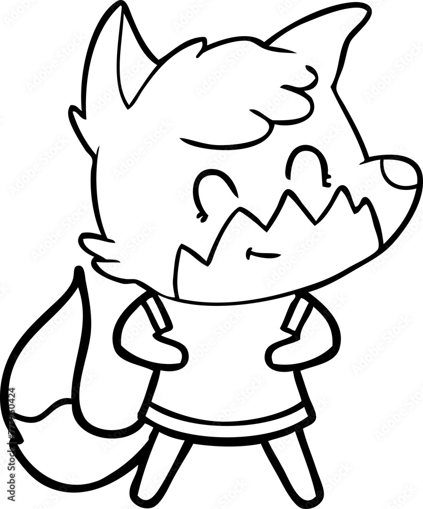 cartoon happy fox cartoon happy fox